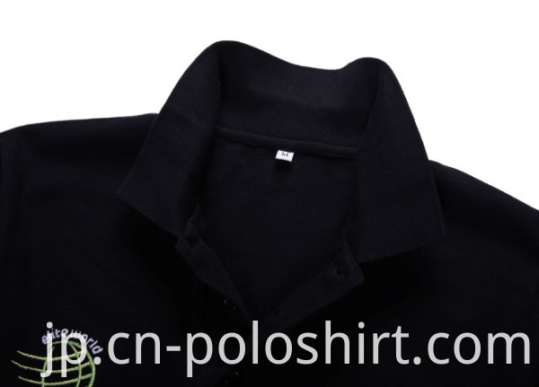 Stand Collar Plain Black Men's Polo Shirts